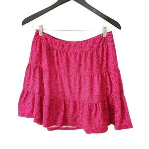 Prana‎ Fushia Pink Short Swingy Tiered Skirt